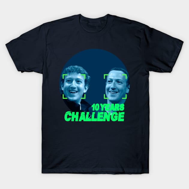 Facebook 10 Year Challenge Funny Humor T-Shirt T-Shirt by Trendo